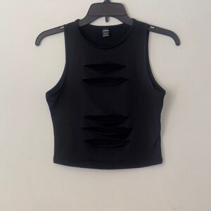 4 for $20 itemSHEIN Black Cutout Crop Top
